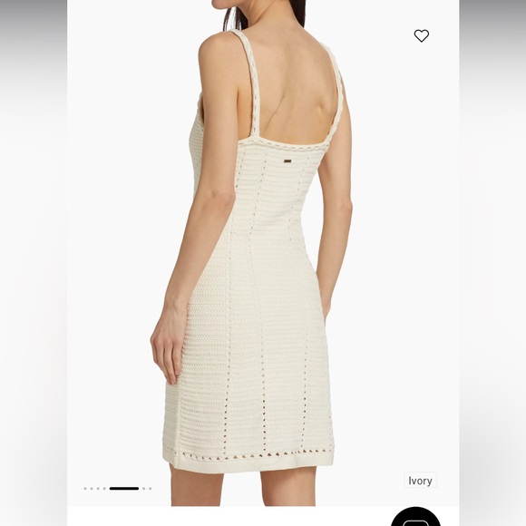 Toccin Thea Pointelle-Knit Cotton Minidress size small Ivory - Picture 5 of 16